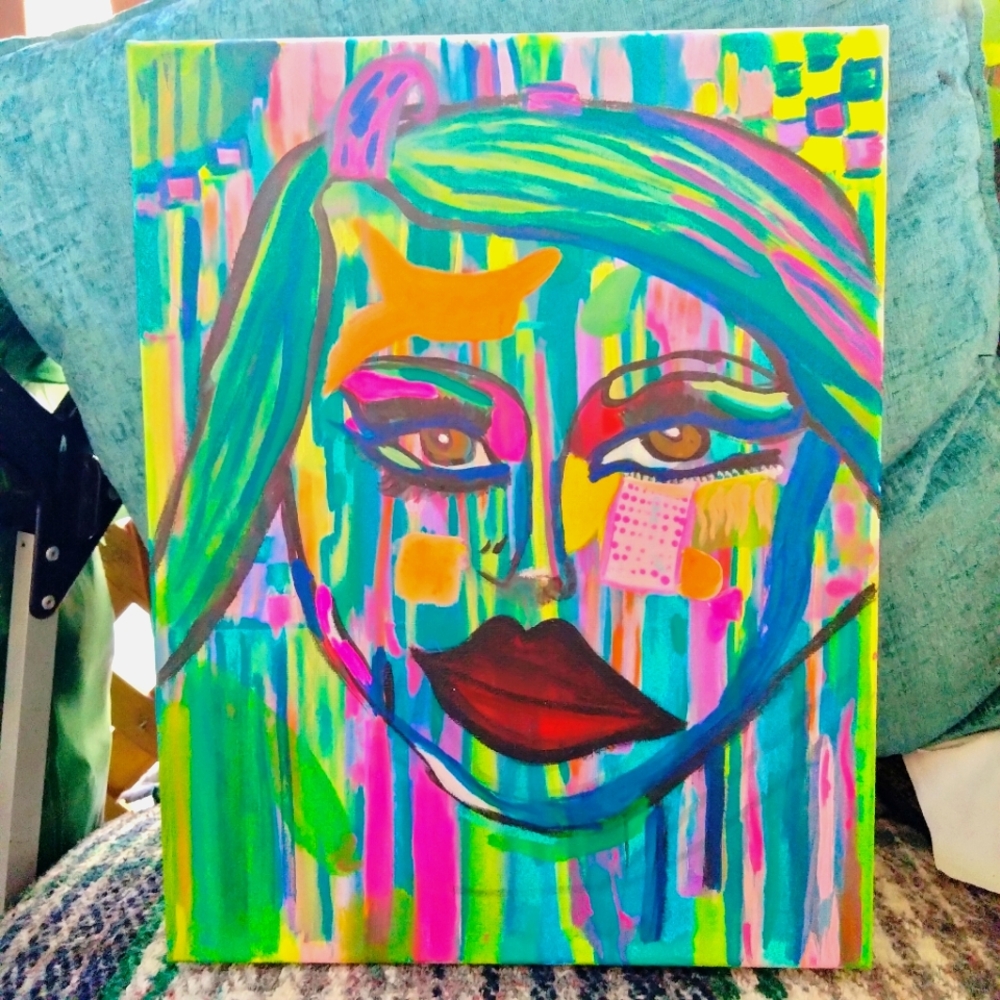 Original Art on canvas Abstract pop Art Acrylic Paint